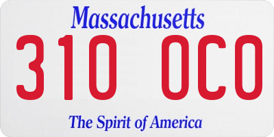 MA license plate 310OC0