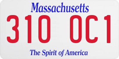 MA license plate 310OC1