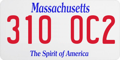 MA license plate 310OC2