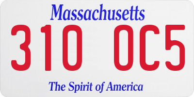 MA license plate 310OC5