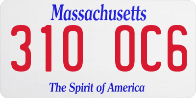 MA license plate 310OC6