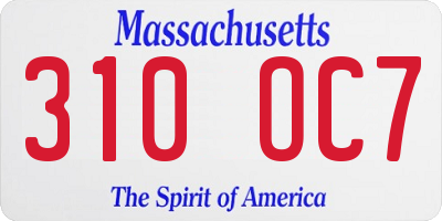 MA license plate 310OC7