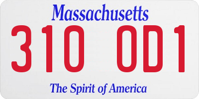 MA license plate 310OD1