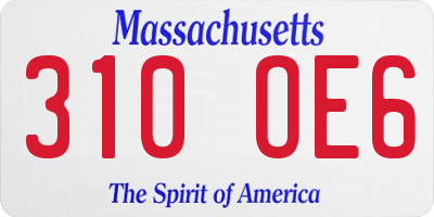 MA license plate 310OE6
