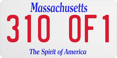 MA license plate 310OF1