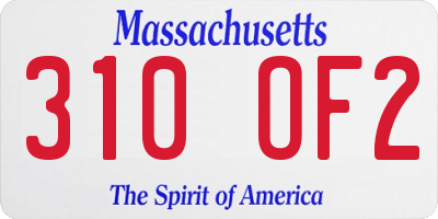 MA license plate 310OF2