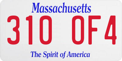 MA license plate 310OF4
