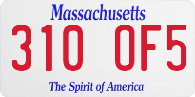 MA license plate 310OF5