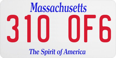 MA license plate 310OF6