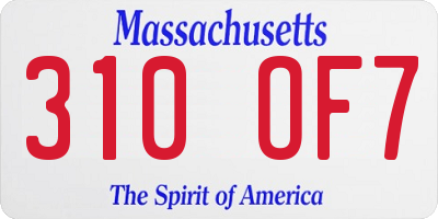 MA license plate 310OF7