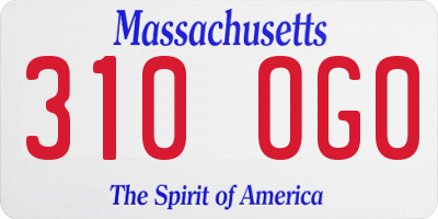 MA license plate 310OG0