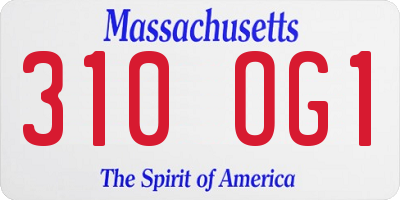 MA license plate 310OG1