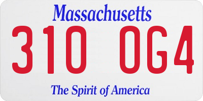 MA license plate 310OG4