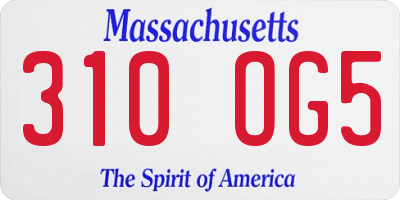 MA license plate 310OG5
