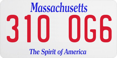 MA license plate 310OG6