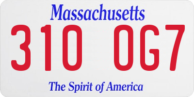 MA license plate 310OG7