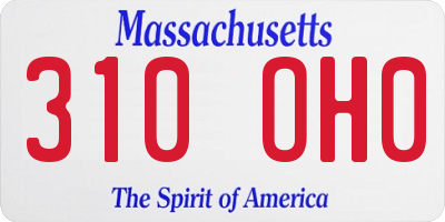 MA license plate 310OH0