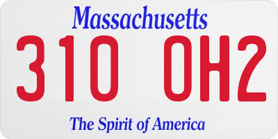MA license plate 310OH2