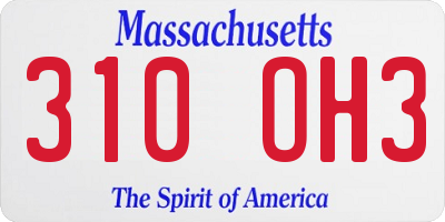 MA license plate 310OH3