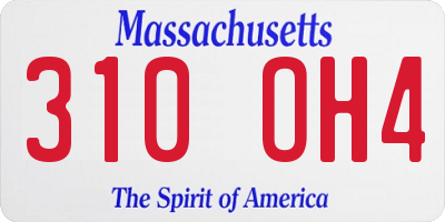 MA license plate 310OH4