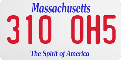 MA license plate 310OH5