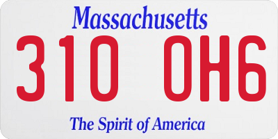 MA license plate 310OH6