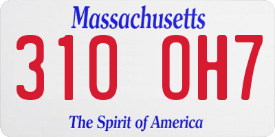 MA license plate 310OH7