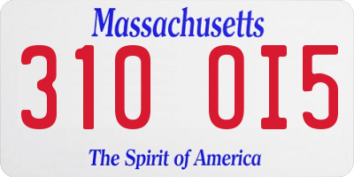 MA license plate 310OI5