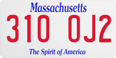 MA license plate 310OJ2