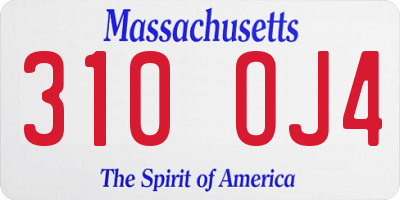 MA license plate 310OJ4