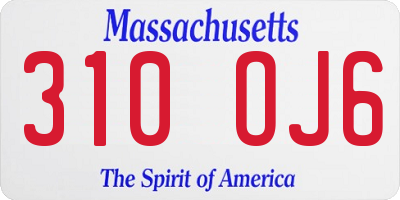 MA license plate 310OJ6