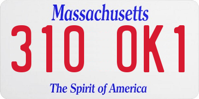 MA license plate 310OK1