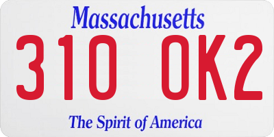 MA license plate 310OK2