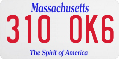 MA license plate 310OK6