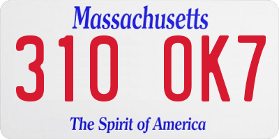 MA license plate 310OK7