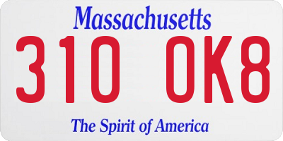 MA license plate 310OK8