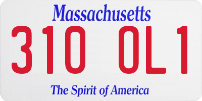 MA license plate 310OL1