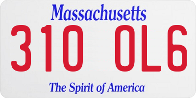 MA license plate 310OL6