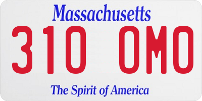 MA license plate 310OM0
