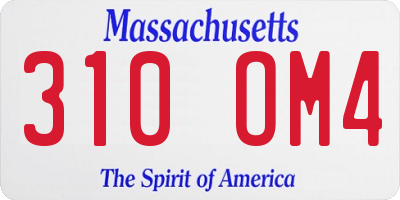 MA license plate 310OM4