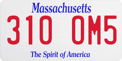 MA license plate 310OM5