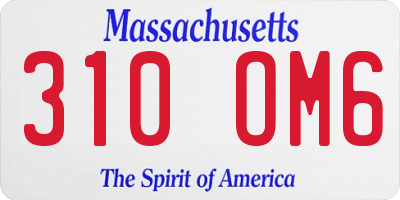 MA license plate 310OM6