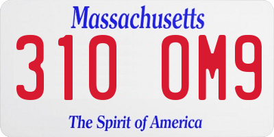MA license plate 310OM9