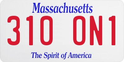 MA license plate 310ON1