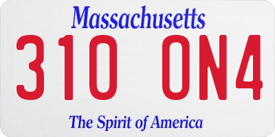 MA license plate 310ON4