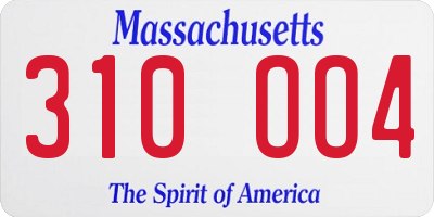MA license plate 310OO4