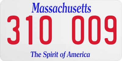 MA license plate 310OO9