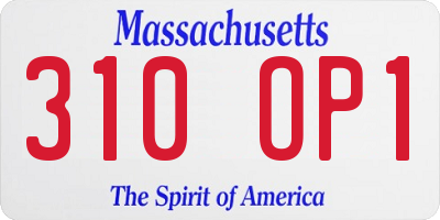 MA license plate 310OP1