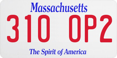 MA license plate 310OP2