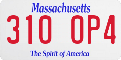 MA license plate 310OP4